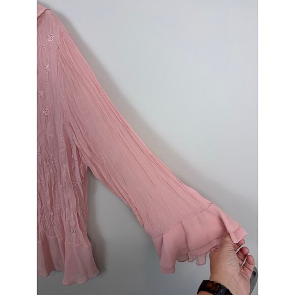 New York City Design Co Separates Crinkle Crepe Blouse Women’s Sz 2X NWT PINK - Picture 6 of 12
